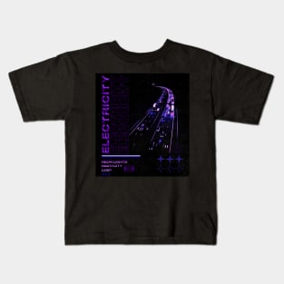 Purple Neon Highway Streetwear Design Kids T-Shirt